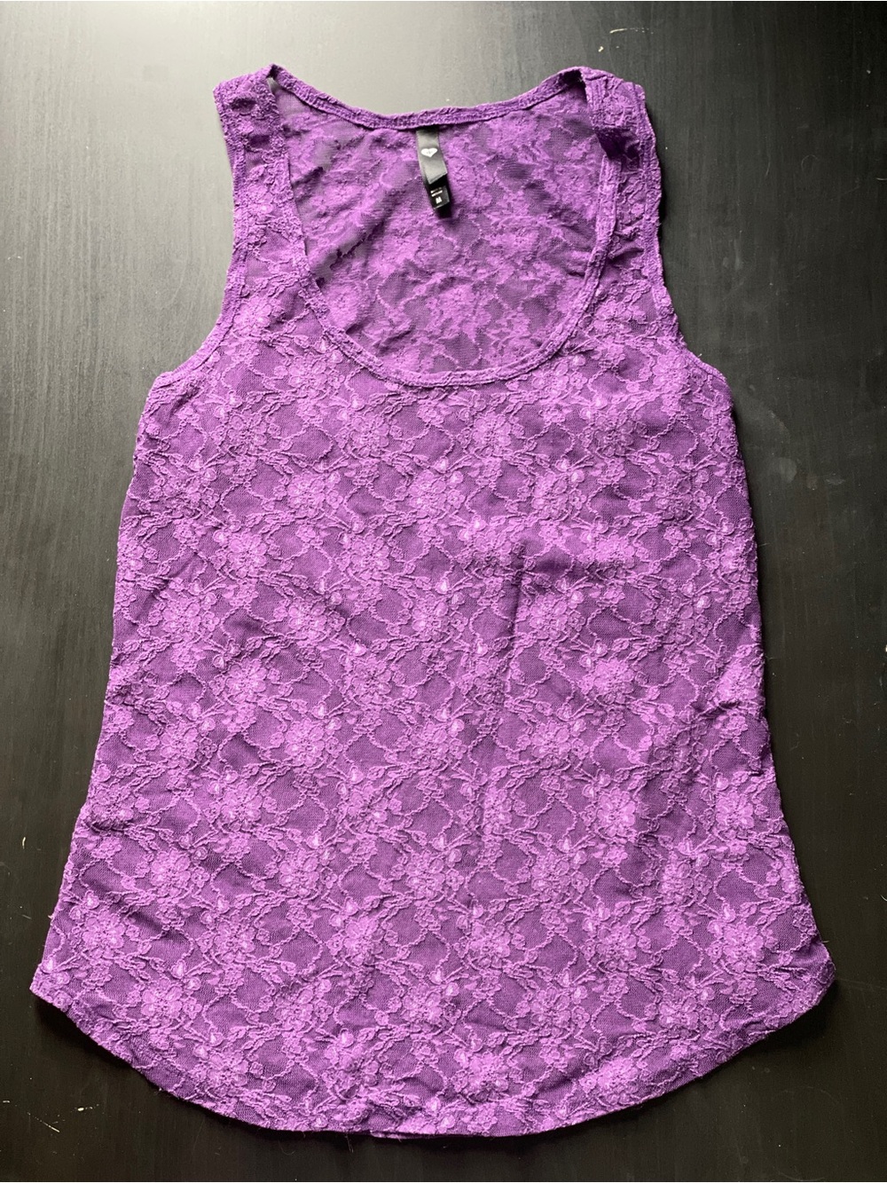 Blackheart Purple Lace Tank Top - Size M